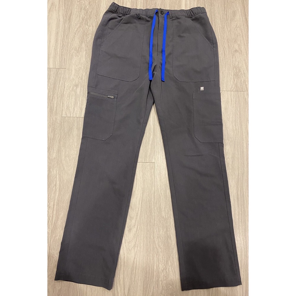 FIGS Cairo Cargo Scrub Pants Men Size Medium Gray TM3001